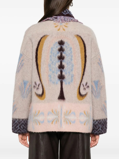 FORTE FORTE JACQUARD LONGLINE CARDIGAN
